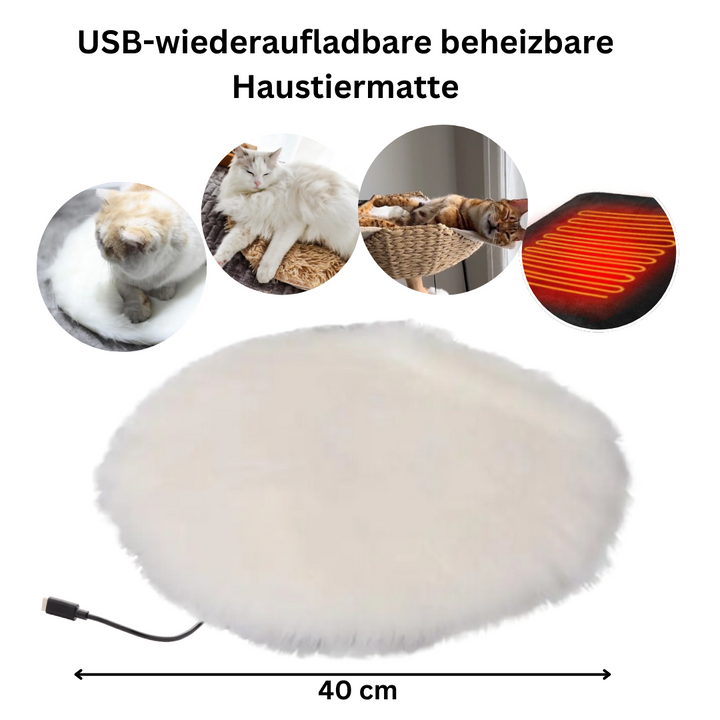 USB-aufladbarer & beheizbarer Haustierteppich