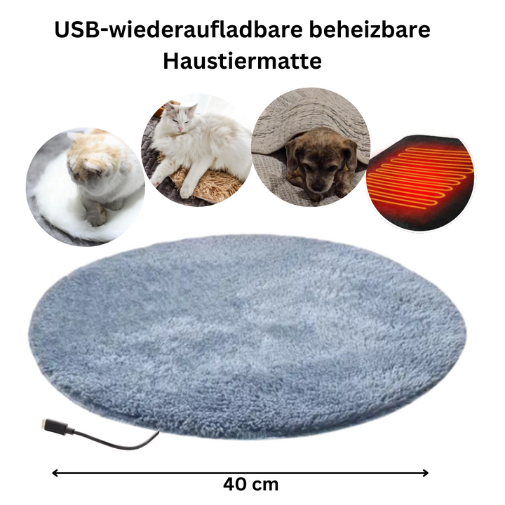 USB-aufladbarer & beheizbarer Haustierteppich